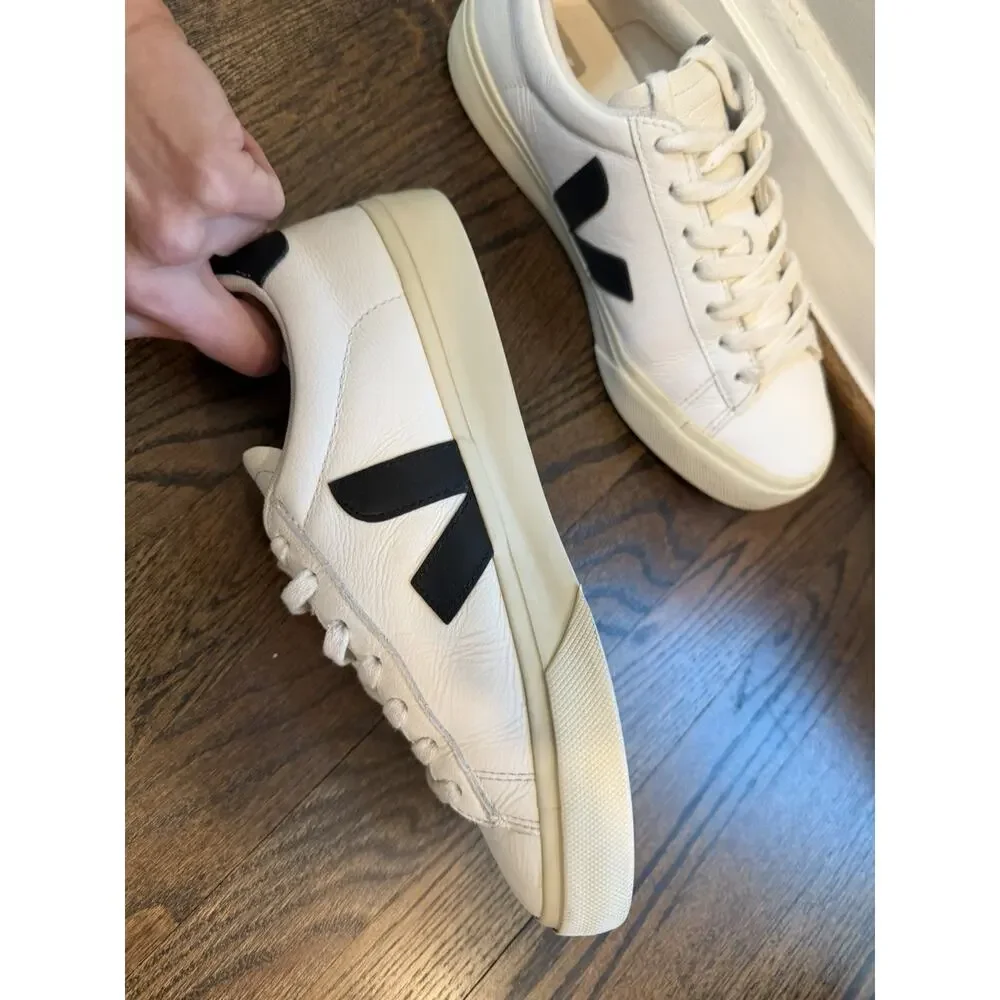 Veja Campo Sneaker White/black Leather Women's Sz @ $180